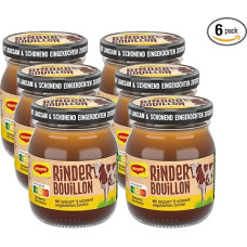 MAGGI Beef Bouillon, Pasty Beef Broth in Glass, Gently Boiled, Ready to Use & Free Dosage, Pack of 6 (6 x 160 g)