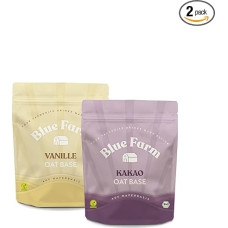 Blue Farm Oat Base Cocoa and Vanilla | Cocoa and Vanilla Drink on Oat Base | 100% Real Cocoa and Organic Vanilla | Vegan & Natural | With Natural Coconut Blossom Sugar | Lactose Free