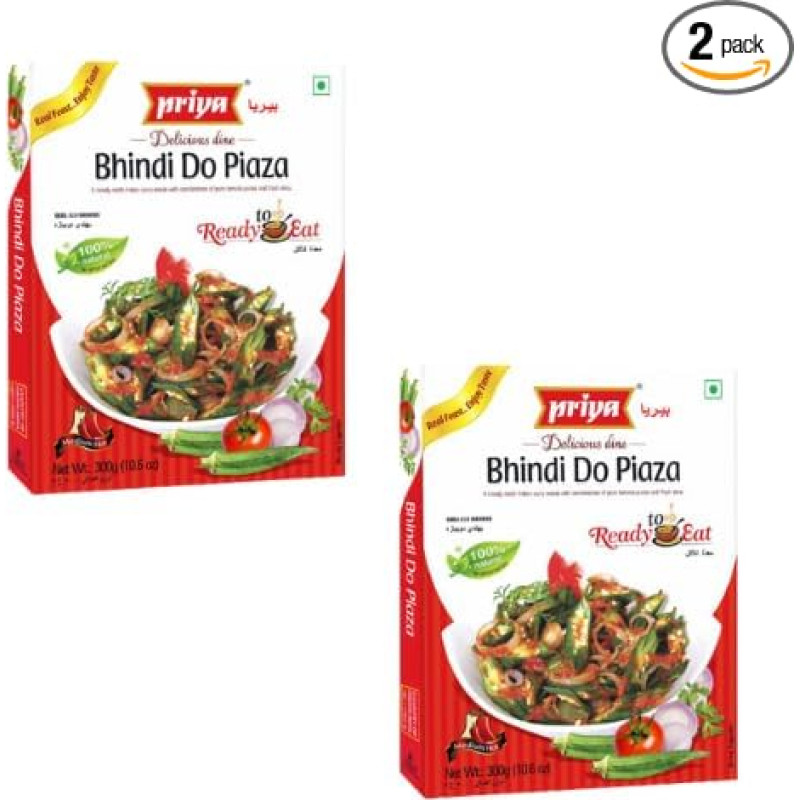 Priya Ready Meal Bhindi Do Piaza (Bundle of 2 x 300 g)