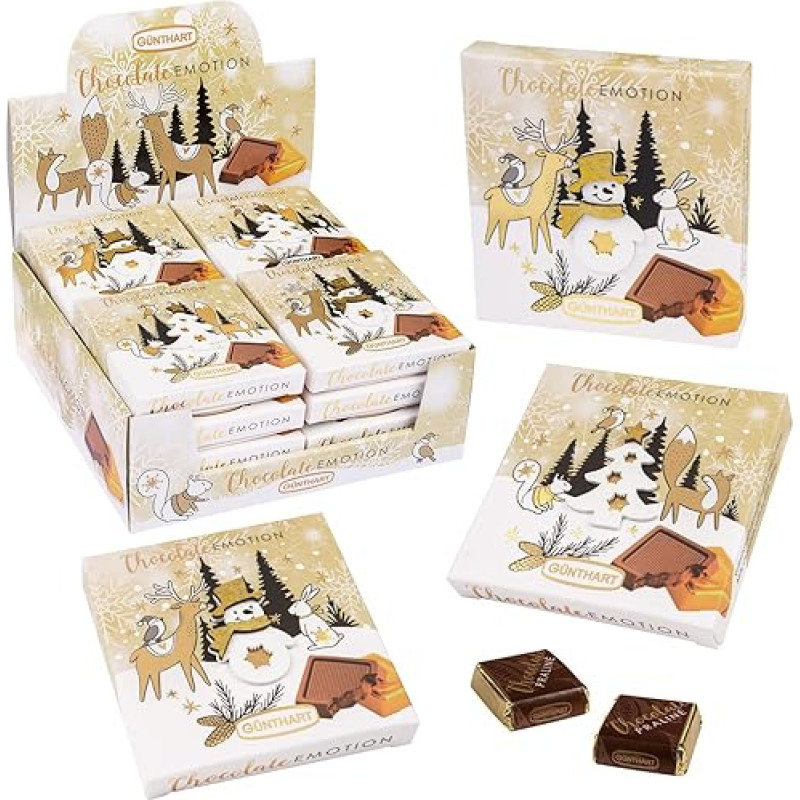 Günthart Pack of 16 Chocolates Winter Gift with Various Motifs, Presents with Chocolate, Pack of 1 (608 g)