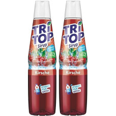 Tri Top Beverage Syrup Cherry 600 ml - Low Sugar & Low Calorie (Pack of 2)