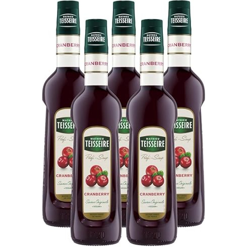 Mathieu Teisseire Drink Syrup Cranberry 0.7 L Cocktails (Pack of 5)