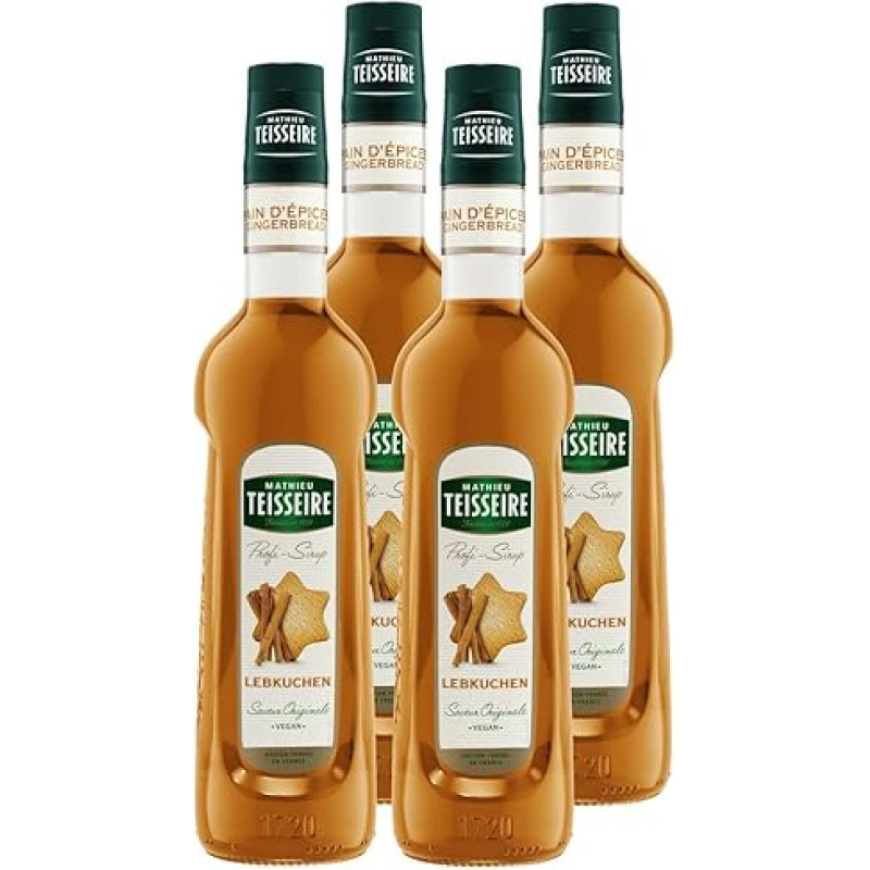 Mathieu Teisseire Drinks Syrup Gingerbread 0.7 L Cocktails (Pack of 4)