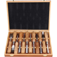 Wood Carving Witness Set of 12, CRV 60 Steel Blades, High Hardness Wood Processing Chisel Set with Wooden Storage Case for Beginners and Professionals, for Wooden Blocks, Basswood,