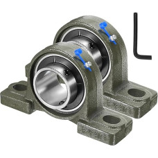 QUARKZMAN 2 Stk. UCP210-32 Stehlager 2 Zoll Bohrung Selbstausrichtung, massiver Guss-Eisensockel montiert Chromstahl-Lager
