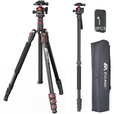 EVUMO fotoaparato trikojis 203 cm, fotoaparato trikojis su 36 mm rutuline galvute ir monopodo funkcija, vaizdo kamerų, veidrodinių fotoaparatų vaizdo trikojis su 2 greitojo nuėmimo plokštelėmis, 8 kg apkrova