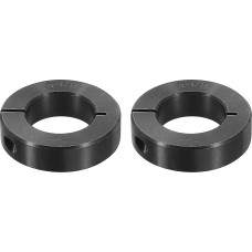 2 Stück einteilige Klemmmanschette, 3,8 cm Bohrung, einteiliger Klemmkragen, 4,8 cm Außendurchmesser, 1,27 cm Dicke, schwarzes Oxidstahl-Set, Schraubverschluss-Kragenklemme