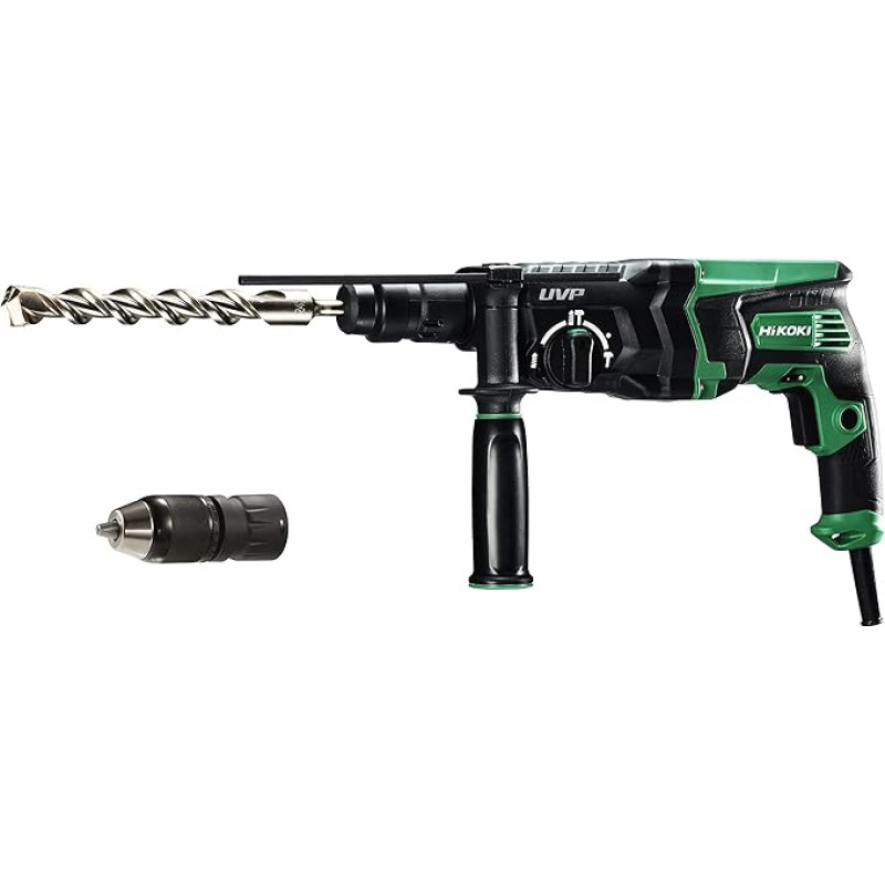HiKOKI DH28PMY2 Drill & Chisel Hammer (850 W, 3.0 J, SDS-plus Tool Holder, Anti-Vibration System, Accessories, Case)