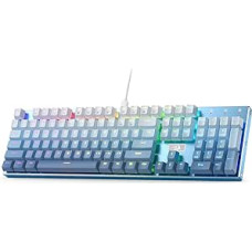 Redragon K556 SE RGB Backlit Wired Mechanical Gaming Keyboard, 104 Key Base, 3.5mm Sound Absorbing Foams, Hot Swap Quiet Red Switch, Gradient Blue