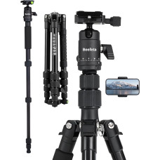 57 Inch Camera Tripod, Foldable Aluminium Tripod Monopod 360° Ball Head Removable and Quick Release Plate for Canon Nikon Sony Olympus Smartphone with Mobile Phone Holder