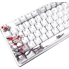 MOLGRIA Keycaps 110 Set for Full Size Mechanical Keyboard, PBT OEM Profile, Japanese Style Keycaps with Keycap Puller for Cherry MX, 60 Keyboard (Plum Blossom)