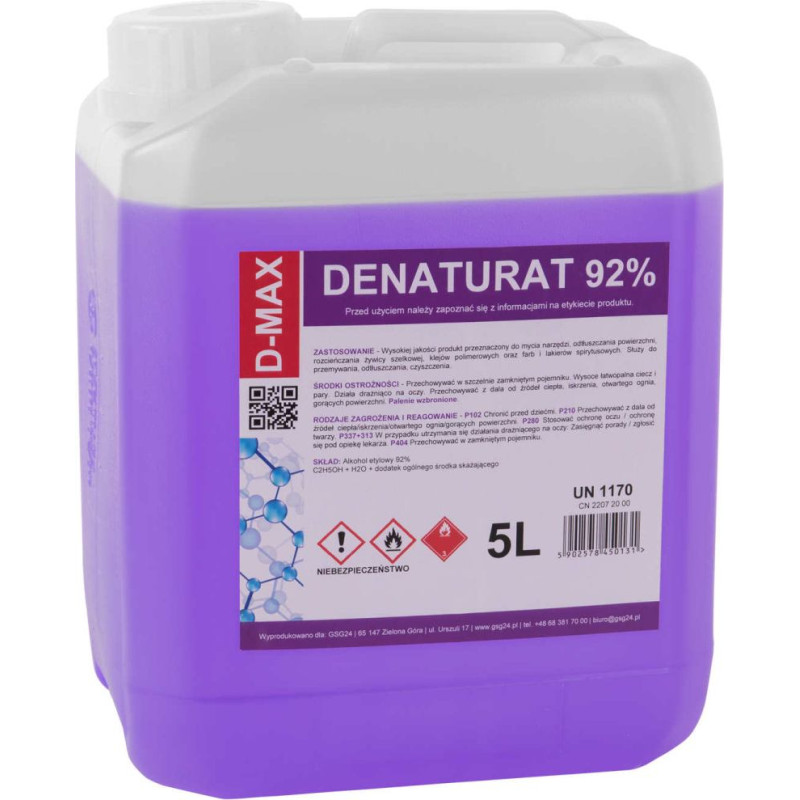 Gsg24 Denatūruotas alkoholis D-MAX 5L