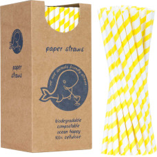 Gsg24 BIO eco-friendly paper straws PAPER STRAWS thick 8/205mm - white and yellow 160pcs.