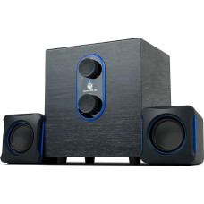 GOgroove SonaVERSE LBr 2.1 PC Speakers System with Subwoofer - USB Powered with 3.5mm AUX Audio Input, Bass/Volume Control, 11W RMS - Ideal for Desktop, Office, Projector, Laptop!