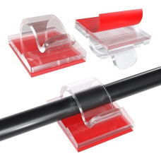 MMOBIEL Pack of 240 Self-Adhesive Cable Holders - Cable Organiser Transparent Cable Clips - Cable Management for Desk, Wall, Car, Electrical Wiring etc. - Wire Organiser Diameter 6.5 mm