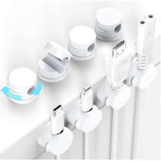 Federkabelhalter-Clips - rückstandsfreie Kabelführung, Kabel-Organizer, Schreibtisch-Ordnung, Telefon-Ladekabelhalter für USB, HDMI, Wand, PC, Auto, Büro, Zuhause, 8 Stück