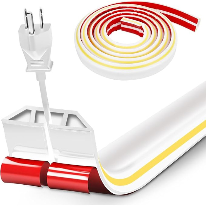 3 metre long cable duct base, white self-adhesive cable bridge base, silicone cable strip base, cable management, cable cover and cable hiding