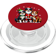 Australian Shepherd Weihnachtshunde Lustiger Weihnachtsmann PopSockets PopGrip für MagSafe