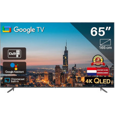 TEEVIEW TV65QQG-EU 65 inch Google Smart QLED 4K UHD TV, WLAN, Bluetooth, 3X HDMI, Triple Tuner, Voice Control, Integrated Streaming Apps