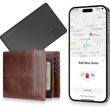 Air Tag Card Wallet Tracker Card, 1.6 mm Thin, Wireless Charging, Smart Bluetooth Tag, Waterproof, Item Tracker Finder, Compatible with Apple Find My (iOS Only), for Suitcases, Bags, Passports