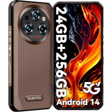 OUKITEL WP35 Outdoor Mobile Phone Without Contract 5G - Android 14 Outdoor Smartphone 11000 mAh, 24GB RAM + 256GB ROM Rugged Construction Site Mobile Phone 6.6 Inches, 64MP + 32MP + 8MP Night Vision