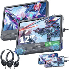 12 colių dvigubas automobilinis DVD grotuvas su HDMI įvestimi, automobilinis grotuvas vaikams su ausinėmis, palaiko USB/TF kortelę, AV įvestis ir išvestis, be regiono, paskutinė atmintis