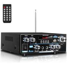 HiFi Amplifier - KKMOL Stereo Amplifier, AK55 Mini Bluetooth 5.0 Radio Audio Amplifier Receiver, 70W x 2 Audio Amplifier Receiver Digital Amplifier Power Amplifier with USB, SD Card, Remote Control