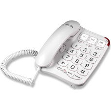 S016 Big Button Corded Telephone with Speaker, Hearing Aid Compatible for Seniors (White)