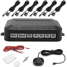 Parkavimo jutiklis, plastikinių atbulinės eigos ratų komplekto parkavimo jutiklis, įspėjamojo garso indikatoriaus zondo sistema, 12 V, juodas