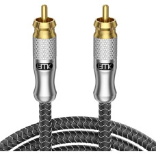 RCA Cable RCA Subwoofer Cable Digital Coaxial Audio Cable Gold Plated RCA to RCA S/PDIF Audio Cable (Dual Shielded, Split-Tip) SUBWOOFER Cable for Speaker, Soundbar, TV, Mixer (15 m)