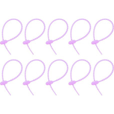 sourcing map 22,9 cm Silikon-Kabelbinder, wiederverwendbare Kabelbinder, Kabelbinder, Kabelwickel, Management-Organizer für Zuhause, Büro, Küche, Lebensmitteltasche, Violett, 20 Stück