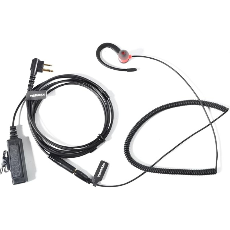 Universal 2-Way Audio Adapter Cable 3.5 Female to Multi-Pin with PTT 3.5 mm Jack Headset Compatible with Motorola CP040 DP1400 GP68 GP88 GP300 XT420 XT460 (RED G Shape) (RED G Shape)