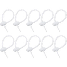 sourcing map 20 Stück 12,7 cm Silikon-Kabelbinder, wiederverwendbare Kabelbinder, Kabelbinder, Kabelwickel, Management-Organizer für Zuhause, Büro, Küche, Lebensmitteltasche, Weiß