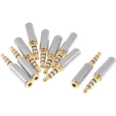 Sourcingmap 10 Pcs 3.5mm Stereo Male Connector to 2.5mm Female Jack Audio AV Converter