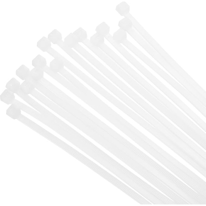 QUARKZMAN 200 Stück Kabelbinder 12 Zoll, selbstsichernde Nylon-Kabelbinder mit einer Zugfestigkeit von 50 lbs für den Innen- und Außenbereich, Weiß
