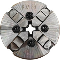 1 Stück K01-50 63 80 Drehbank-Mini-Spannfutter 3 Backen Holzbearbeitungs-Handspannfutter mit Befestigungsgewinde-Schraubenstange, selbstzentrierendes Drehbank-Spannfutterwerkzeug(K02-80B)