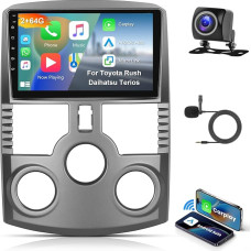 Hodozzy 2G + 64G Android automobilinis radijas Toyota Rush Daihatsu Terios 2006-2016 Belaidis Carplay Android automobilis, 9 colių jutiklinis ekranas su GPS navigacija WiFi Bluetooth HiFi FM RDS radijas su Canbus