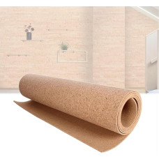 QNDUGJFER Große Korktafel-Rolle, Selbstklebende Korkplattenfliesen mit natürlicher Struktur für Pinnwände, Wanddekoration, DIY-Bastelarbeiten, Kork-Wandpinnwände (122 x 246 x 0,8 cm)