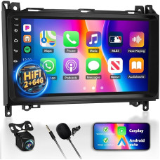 2G + 64G Android 13 Car Radio for Mercedes Benz Sprinter W906 W639 B200 AB Class W169 W245 2008-2011 with Carplay Android Car Mirror Link 9 Inch Screen Navigation GPS BT WiFi HiFi FM/RDS SWC +