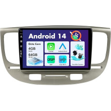 SXAUTO Android 14 automobilinis radijas Kia Rio 2 (2006-2011 m.) - Belaidis CarPlay Android automobilis - 4G + 64G - Kamera + mikrofonas - DAB vairo valdymas Dviejų juostų WiFi 360 Cam Bluetooth - 2 DIN IPS 9 colių