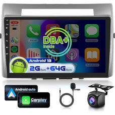 2+64G podofo DAB/DAB+ 9 Inch Car Radio 2 DIN Android Car for Toyota Corolla Verso AR10 2004-2009 Wireless Carplay Android Car Radio Bluetooth HiFi RDS/FM + AHD Reversing Camera/DVR/Canbus