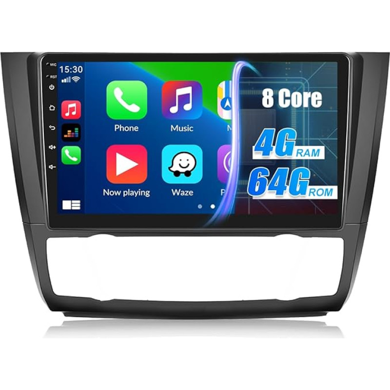 4G + 64G CAMECHO Android 13 automobilinis radijas BMW 1 serijos E81 E82 E87 E88 automobiliui su navigacija Carplay Android Car, 8 branduolių, 9 colių ekranas Radijas 2 DIN su Bluetooth RDS/FM WiFi Mirror Link DSP + atbuline eiga