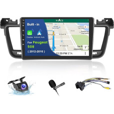 Inefala Upgrade 9 Inch Touchscreen Car Radio, 2 DIN Android 13 Radio for Peugeot 508 2012-2016, 2G+64G, Wireless Carplay & Android Car, Radio with GPS/WiFi/BT/USB/RDS/FM Microphone Reversing Camera