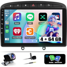 4G + 64G automobilinis radijas su navigacija, skirtas Peugeot 308/408 2007-2015 m., su 