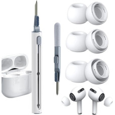 3 Paar Ersatz-Ohrstöpsel für Airpods Pro/Airpods Pro 2. Generation, Silikon-Ersatz-Ohrstöpsel mit Geräuschreduzierungsloch, integriertem Staubschutz, rutschfest und 3-in-1-Reinigungsset (S/M/L)