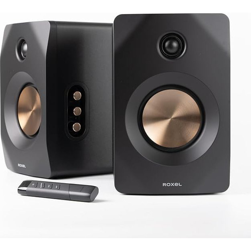 Nova Active Bookshelf Speakers, 100 Watt RMS Power, Wireless BT 5.4 Streaming, HDMI ARC, Optical Input, 3 Meter Speaker Cable, Dynamic Sound for Movies, Music, Office