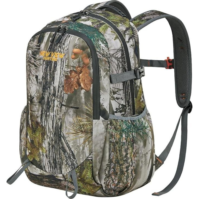 NEW VIEW 30L Camo Jagdtasche für Kinder & Jugendliche, leichter Rucksack mit 11 Taschen, wasserfester Tagesrucksack für Jungen & Mädchen, Vogelbeobachtung, Reisen, Wandern, Camping