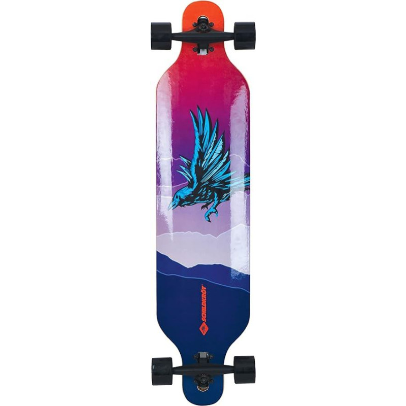 Schildkröt Longboard Freeride 41, 9 kartus klijuotas klevas, sukomplektuota lenta su pakaba per ašį, ABEC-11 rutuliniai guoliai