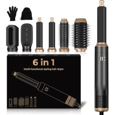 6 in 1 Hair Styler, Professional Hair Styler, Hair Dryer, 30 mm Curling Iron, Warm Air Curler, All in One Airstyler, for Hair Volume, Drying, Straightening, Curling