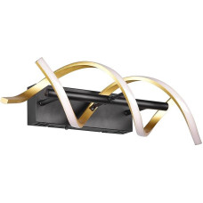 Trio Leuchten Sequence 241810208 LED Wall Light Aluminium Brass / Matte Black with 22 Watt LED Switch Dimmer Colour Changing